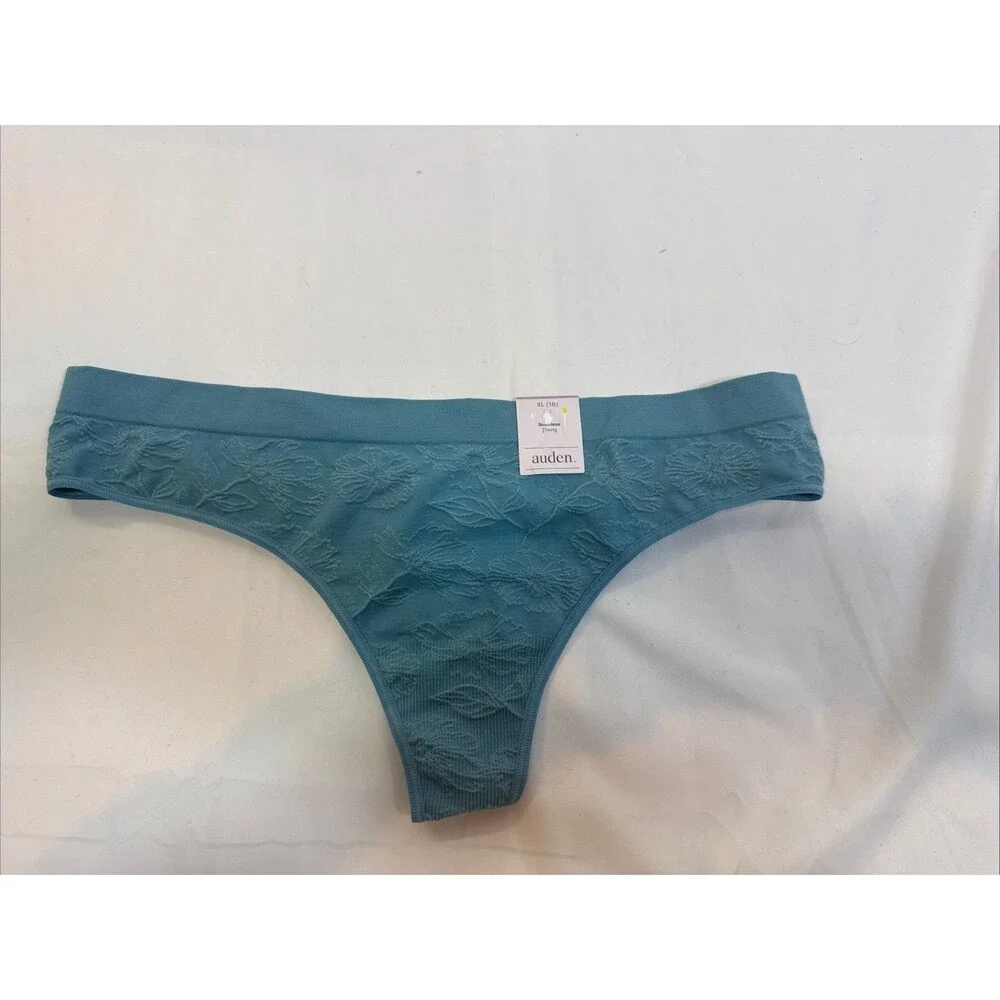 Auden Women’s Seamless Color Turquoise Blue Thong Size XL (16) 1 Piece